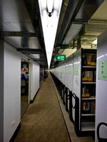A view of the mobile racks in the repository