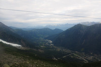 Looking back down to Chamonix