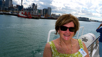 Maggie with Auckland tilted in the background